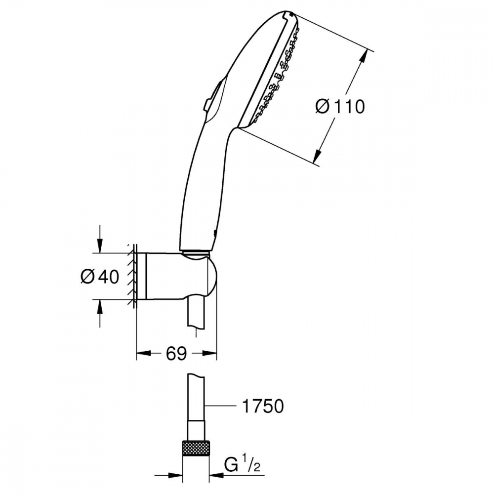 Grohe Vitalio Start set de duș perete negru 279502431 [2]