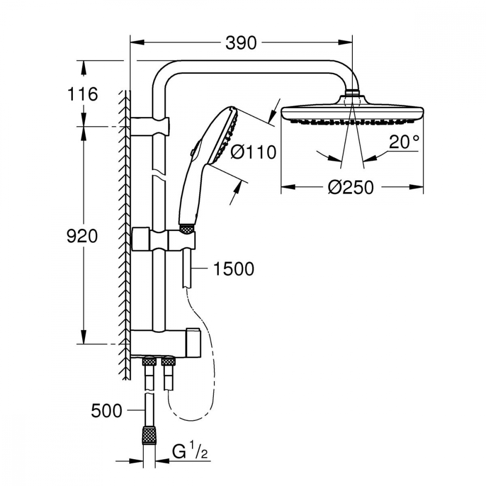 Grohe Vitalio Start System set de duș perete da crom 26989001 [2]
