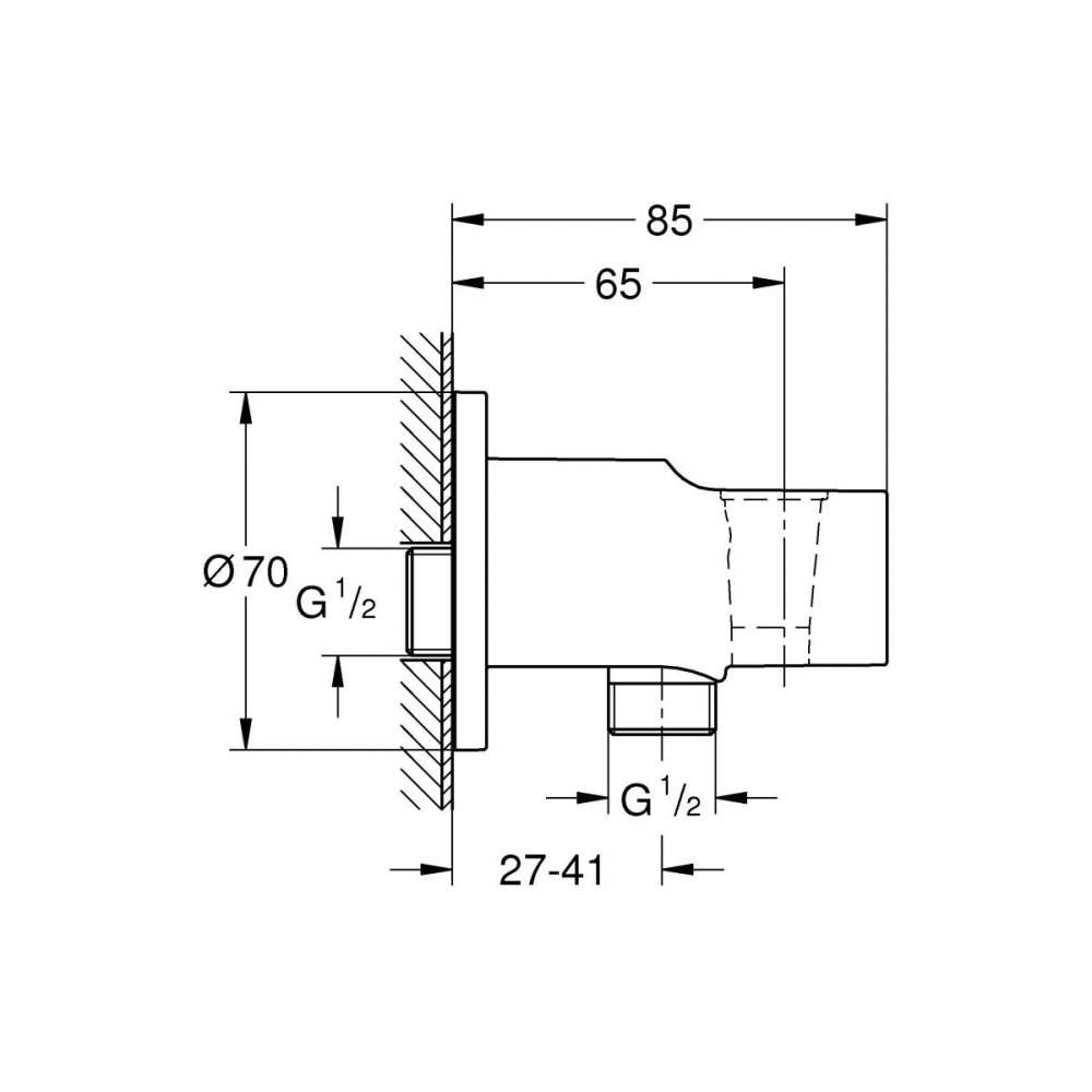 Grohe Vitalio Universal conexiune unghiulară cu mâner negru 269622431 [2]