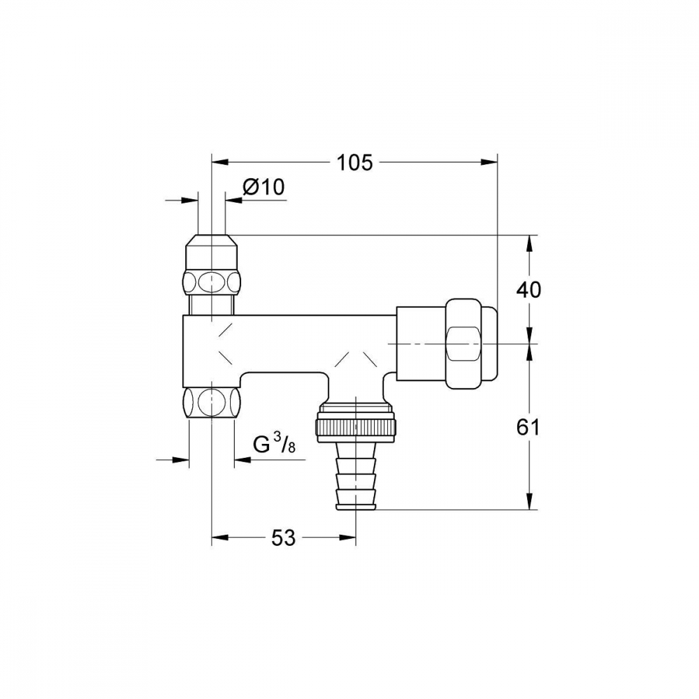 Grohe Was supapă de perete unghiular StarLight Chrome 41030000 [2]