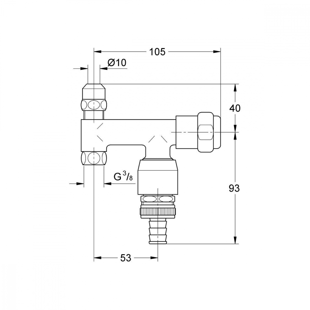 Grohe Was supapă de perete unghiular StarLight Chrome 41033000 [2]