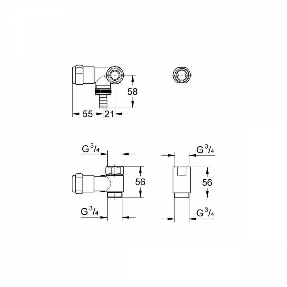 Grohe Was supapă de perete unghiular StarLight Chrome 41040000 [2]
