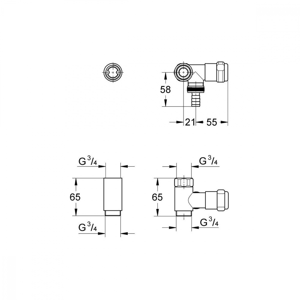 Grohe Was supapă de perete unghiular StarLight Chrome 41043000 [2]