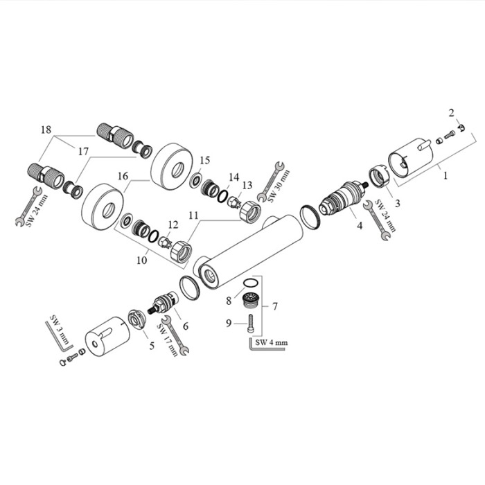 Hansgrohe, Ecostat 1001 CL, baterie dus termostata, crom [4]
