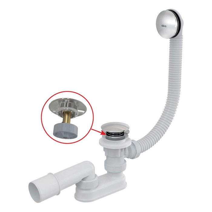 Instalatie de cada, Alcadrain, cu ventil click-clack, crom [1]