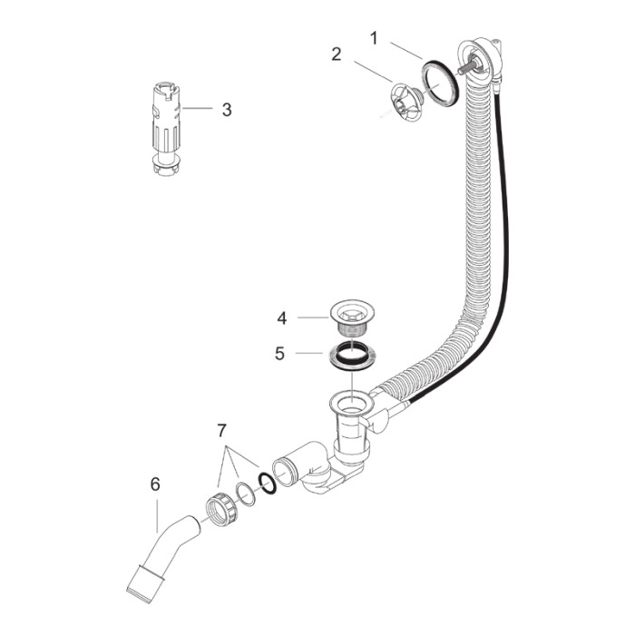 Instalatie de cada, Hansgrohe, Flexaplus, 78 cm, fara ornament [3]