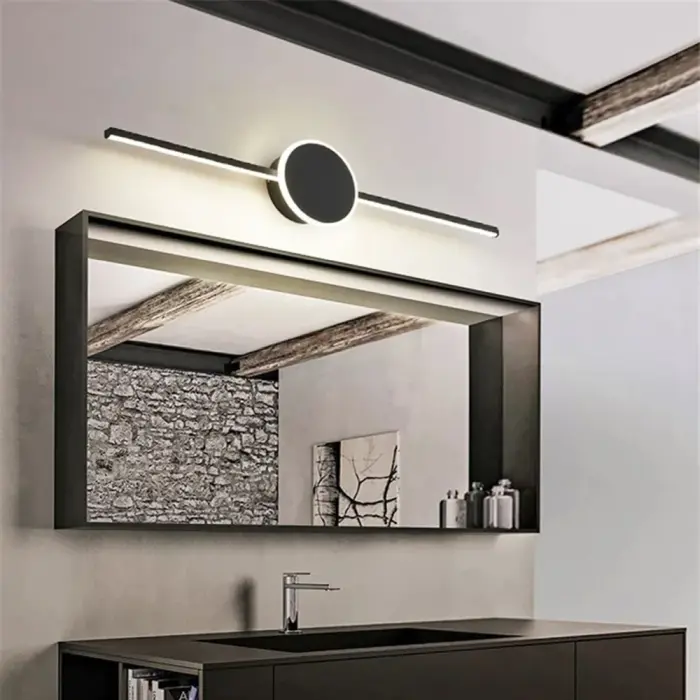 Lampa aplica de baie LED pentru oglinda APP848-1W Rotunda Negru 41cm, Rea [4]