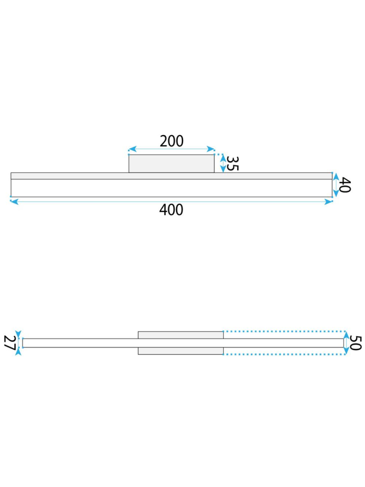 Aplica perete LED 40cm Toolight APP1848-1W auriu 400x75x50mm [9]