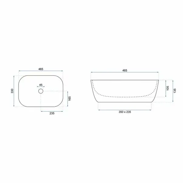 Lavoar alb/auriu pe blat Rea Belinda 46,5 cm [6]