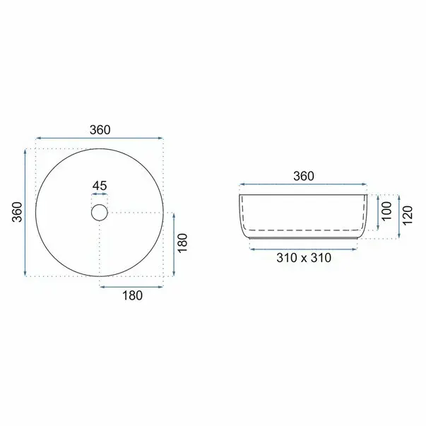 Lavoar alb/auriu pe blat Rea Sami 36 cm [5]