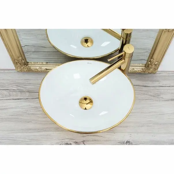 Lavoar alb/auriu pe blat Rea Sofia 41 cm [5]