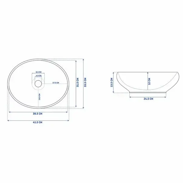 Lavoar alb/auriu pe blat Rea Sofia 41 cm [6]
