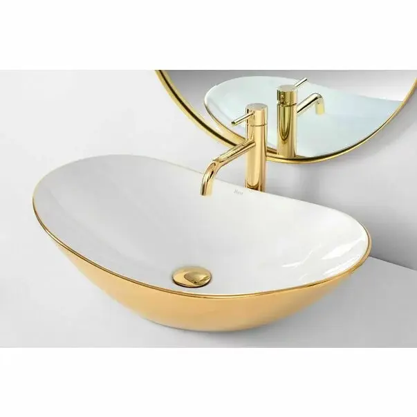 Lavoar alb/auriu pe blat Royal 63 cm [4]