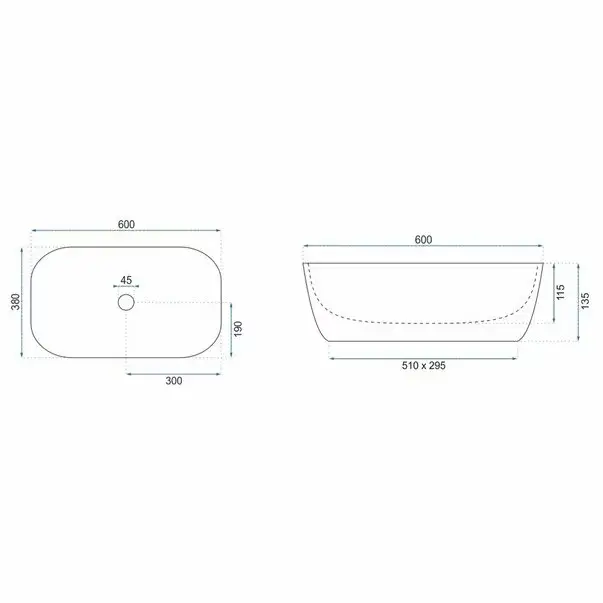 Lavoar alb/negru pe blat Rea Jovita 60 cm [6]