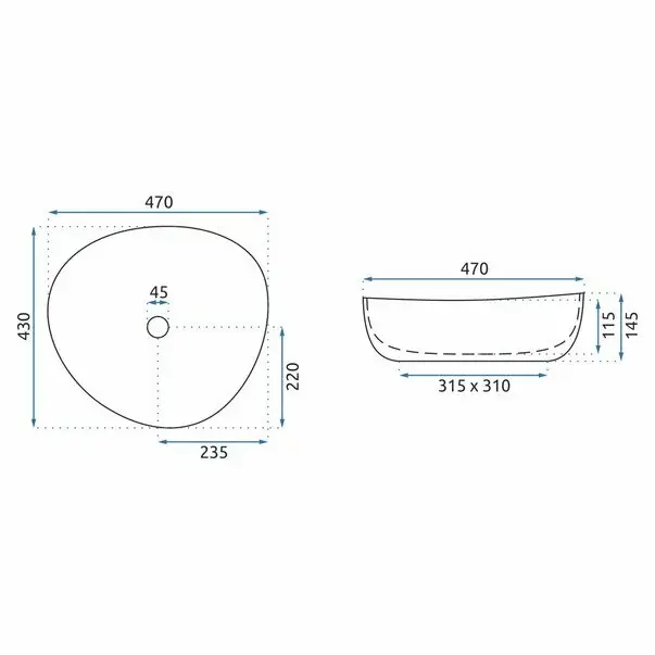 Lavoar alb pe blat Rea Andrea 47 cm [6]
