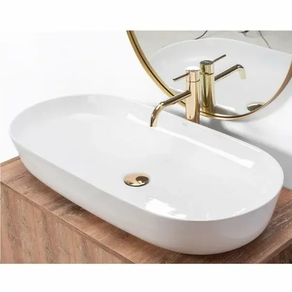 Lavoar alb pe blat Rea Cleo Biala 81 cm [5]