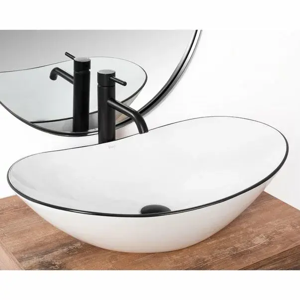 Lavoar alb pe blat Rea Royal Black Edge 62,5 cm [5]
