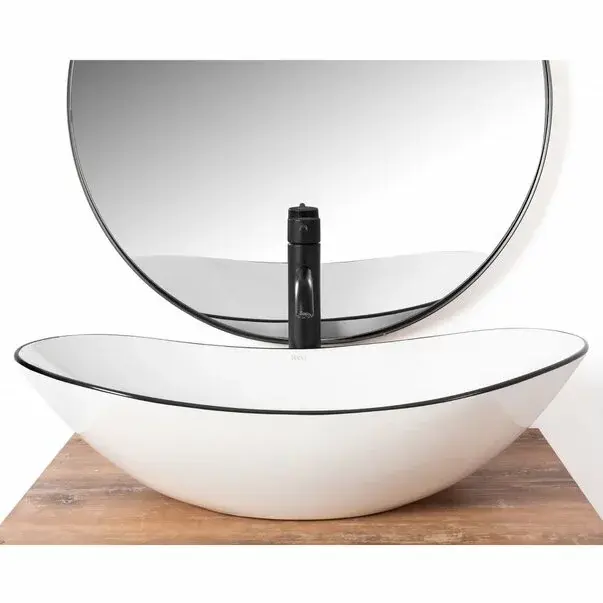 Lavoar alb pe blat Rea Royal Black Edge 62,5 cm [3]
