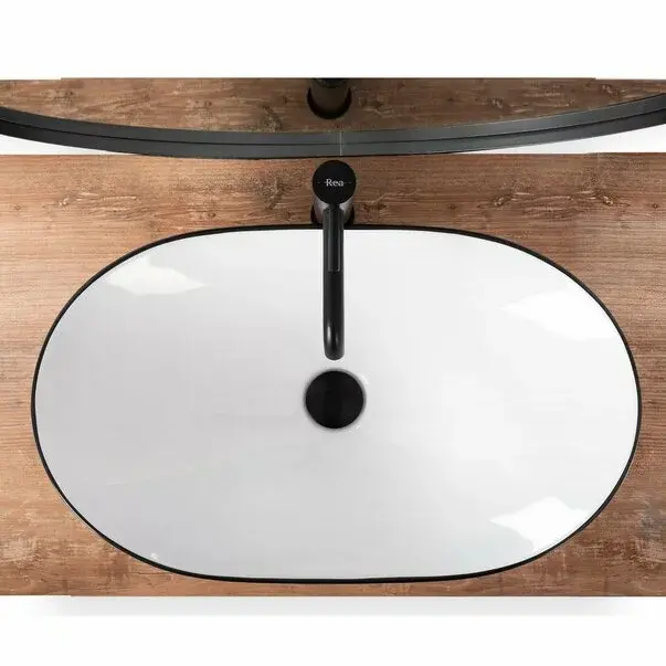 Lavoar alb pe blat Rea Royal Black Edge 62,5 cm [4]