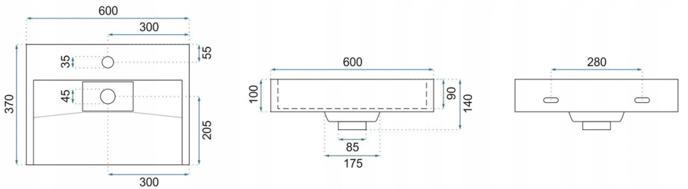lavoar Baie din conglomerat GOYA 60cm + Cadru [5]