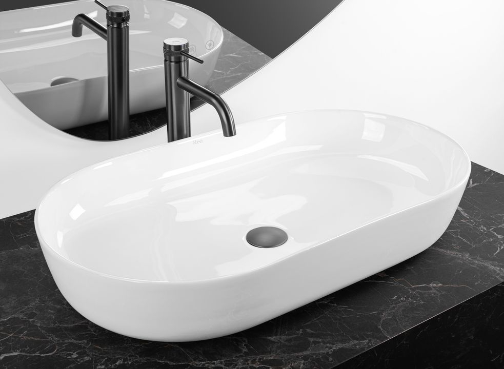 Lavoar ceramic pentru blat CLEO 71 alb - REA [2]