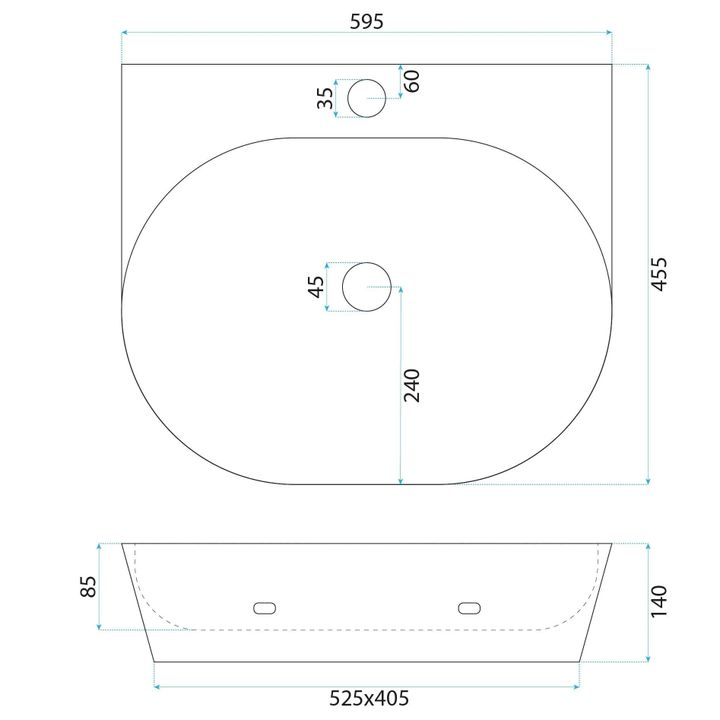 Lavoar ceramic pentru blat REA Kim 60 [6]