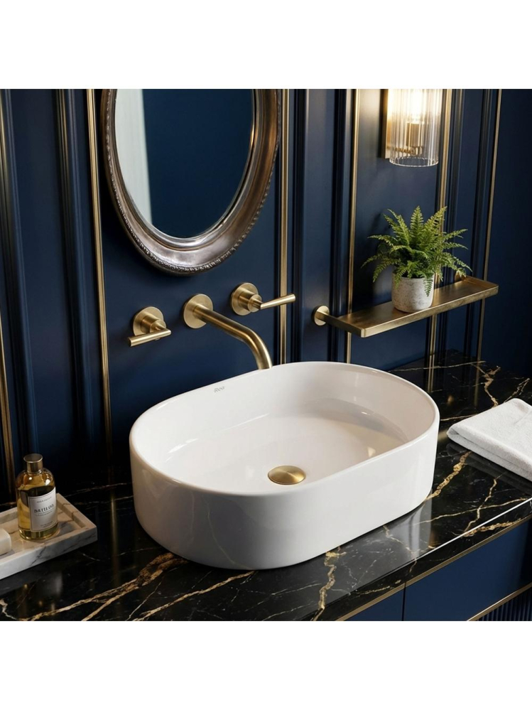 Lavoar ceramic pentru blat Rea Nadia 46 cm alb [3]