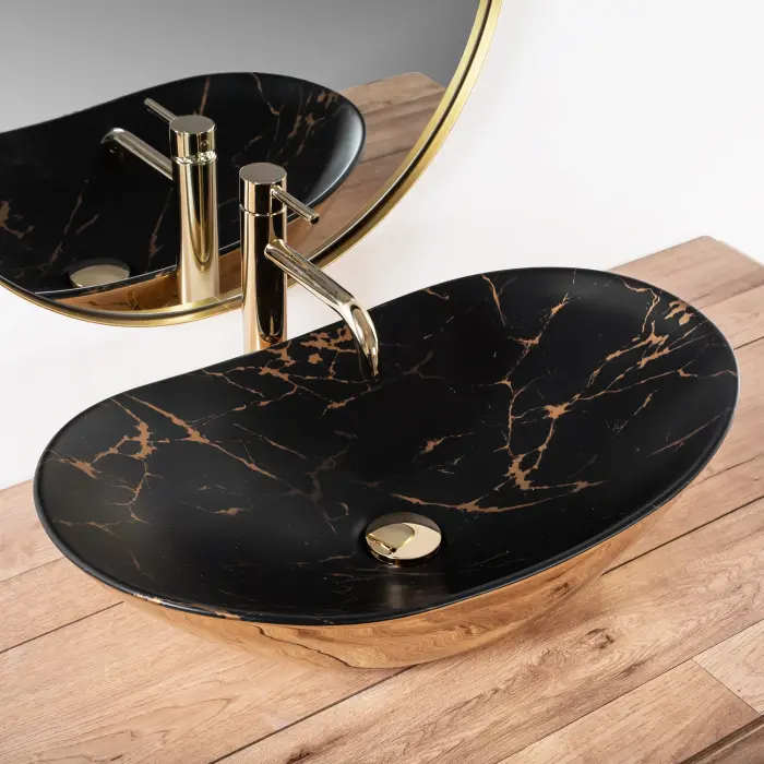 Lavoar de blat Royal Auriu/Negru cu model Auriu, Rea [2]