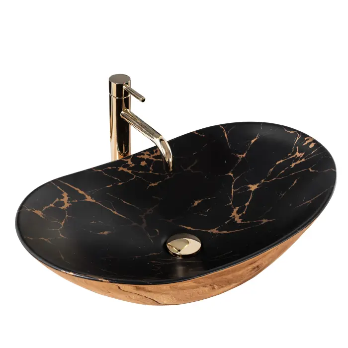Lavoar de blat Royal Auriu/Negru cu model Auriu, Rea [1]
