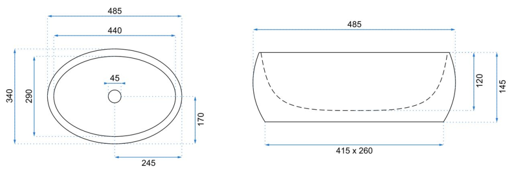 Lavoar de top blat Rea Linda Granit Mat [6]