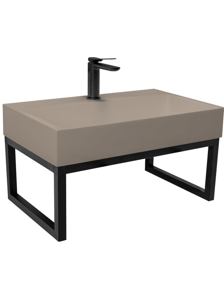 Lavoar compozit Rea Goya Taupe mat 70cm dreptunghiular cu cadru negru [8]
