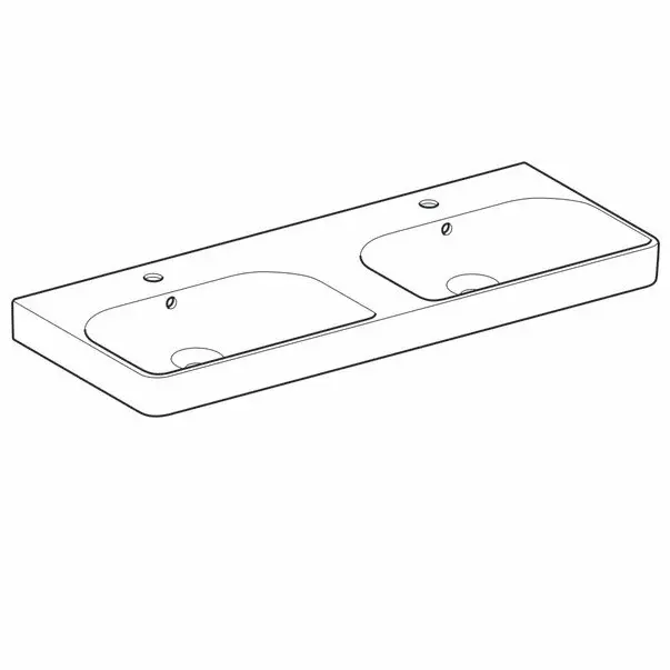Lavoar dublu pe mobilier Geberit Smyle Square 120 cm cu orificiu baterie [3]