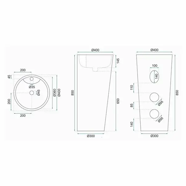 Lavoar freestanding alb Rea Blanka [2]