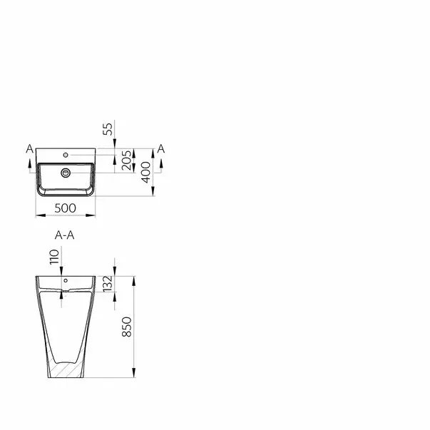 Lavoar freestanding din compozit Marmite Freya [2]