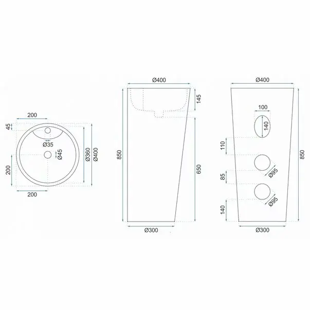 Lavoar freestanding negru Rea Blanka [5]