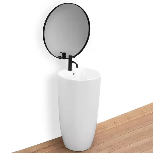 Lavoar freestanding Rea Anya rotund finisaj alb lucios 45 cm [5]