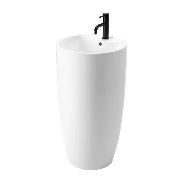 Lavoar freestanding Rea Anya rotund finisaj alb lucios 45 cm [8]
