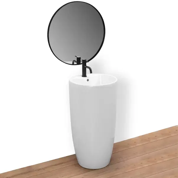 Lavoar freestanding Rea Anya rotund finisaj alb lucios 45 cm [1]