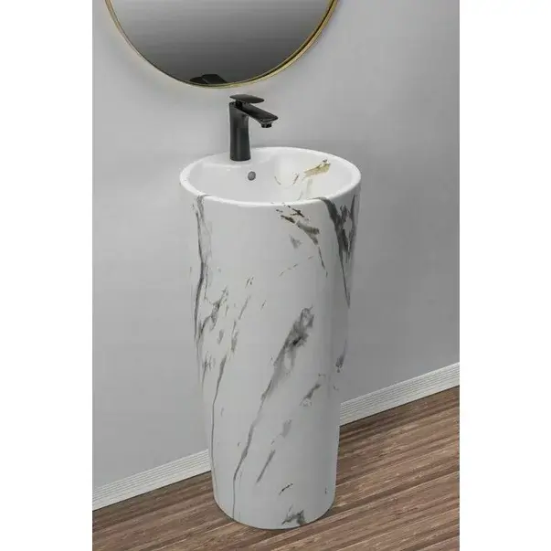 Lavoar freestanding Rea Blanka stil marmura mat [3]