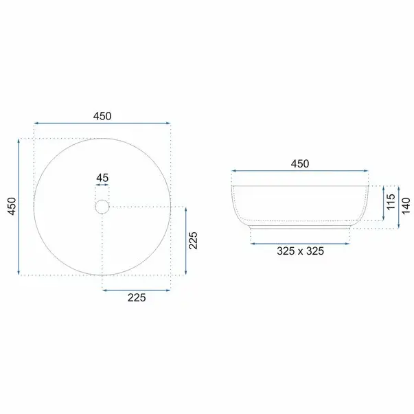 Lavoar gri mat pe blat Rea Elma Warm Grey 45 cm [6]