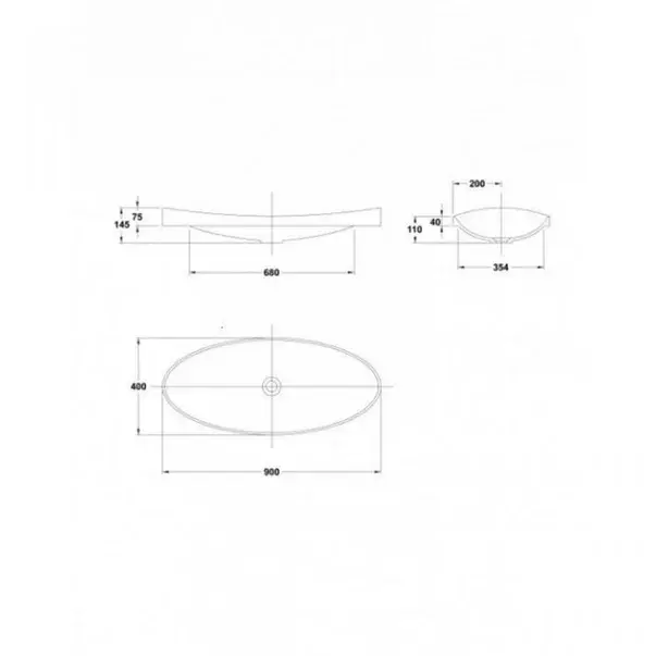Lavoar incastrat Gala Klea alb 90 cm [3]