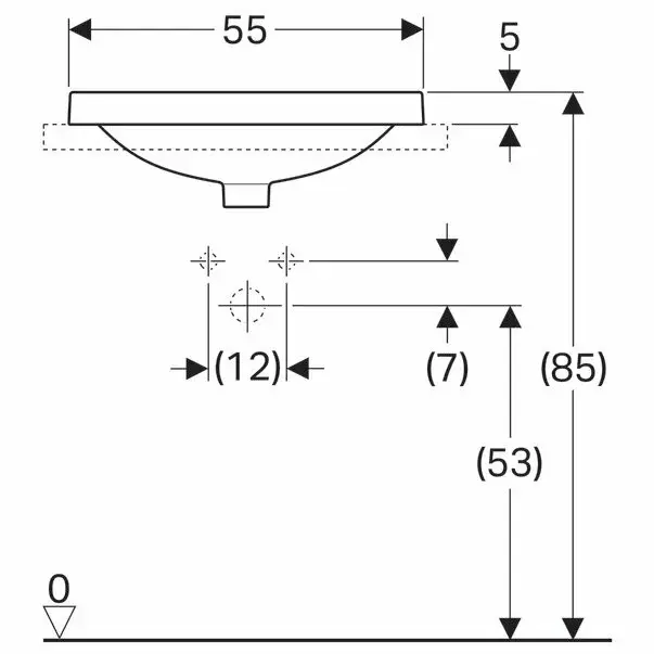 Lavoar incastrat Geberit Variform dreptunghiular cu preaplin 55x40 cm [4]