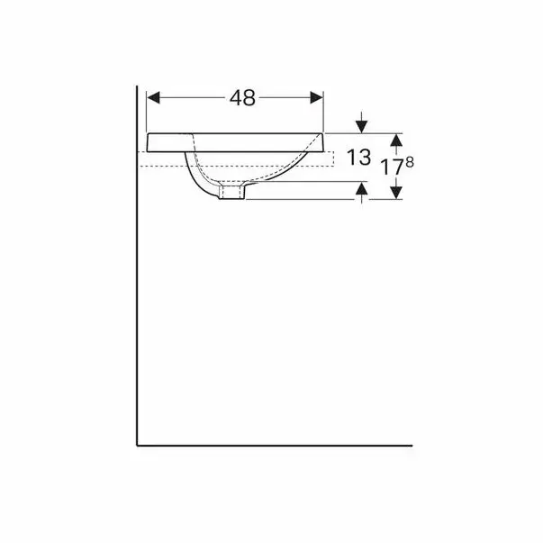 Lavoar incastrat Geberit Variform oval cu preaplin 60x48 cm [5]