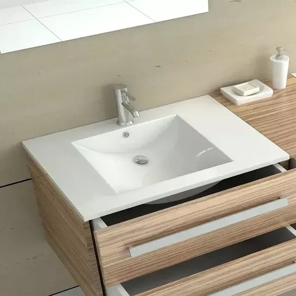 Lavoar incastrat Rea Dafne dreptunghiular finisaj alb lucios 72 cm [5]