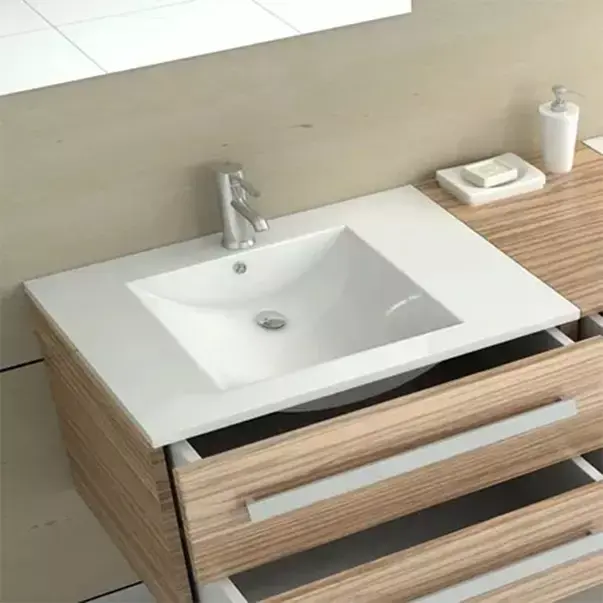 Lavoar incastrat Rea Dafne dreptunghiular finisaj alb lucios 76 cm [3]