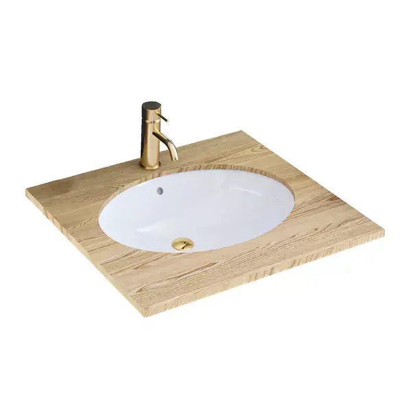 Lavoar incastrat Rea Nel oval finisaj alb lucios 48 cm [1]