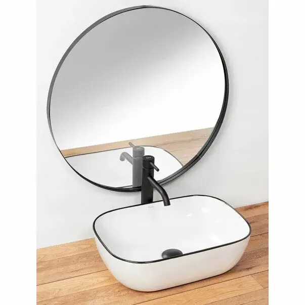 Lavoar negru/alb pe blat Rea Marbel 47 cm [2]