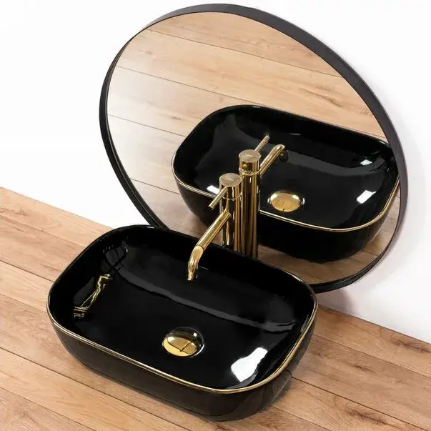 Lavoar negru/auriu pe blat Rea Belinda Black Gold 46,5 cm [4]