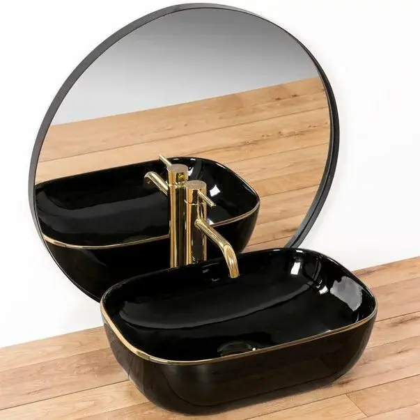 Lavoar negru/auriu pe blat Rea Belinda Black Gold 46,5 cm [5]