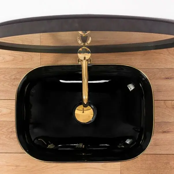 Lavoar negru/auriu pe blat Rea Belinda Black Gold 46,5 cm [3]